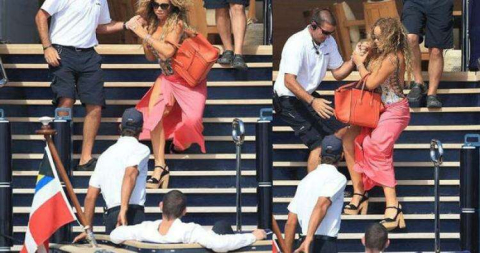 Mariah Carey, düşerken sevgilisi istifini bile bozmadı