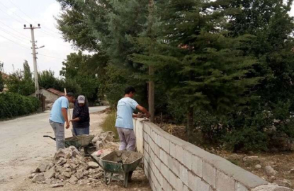 İmrahor Mezarlığı duvarı onarıldı