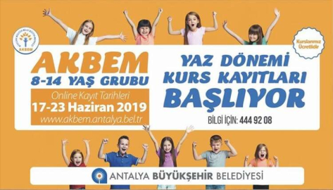 AKBEM yaz dönemi kayıtları; 17-23 Haziran
