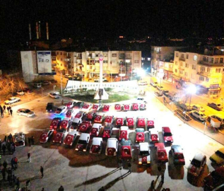 Şehitler için konvoy yapıldı