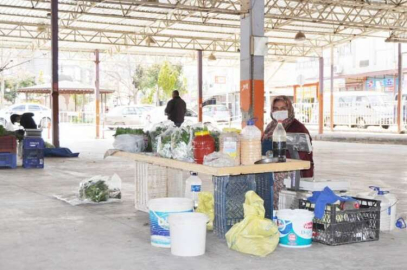 Köy pazarında gerekli önlemler alındı