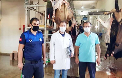 Kurban kesim yerleri denetlendi
