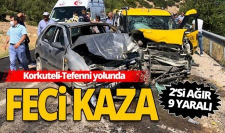 Korkuteli-Tefenni yolunda feci kaza