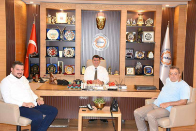  BAŞKAN DERE CARAN VE EKİBİNİ AĞIRLADI