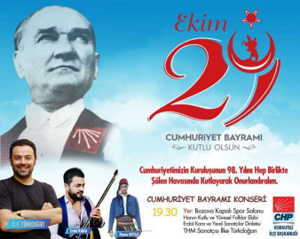 CHP KORKUTELİ’DEN 29 EKİM KONSERİ